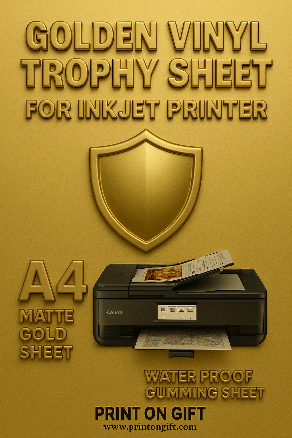 Golden Vinyl trophy sheet inkjet printable