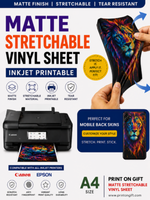 Matte Stretchable Vinyl Sticker Sheet for Inkjet Printer